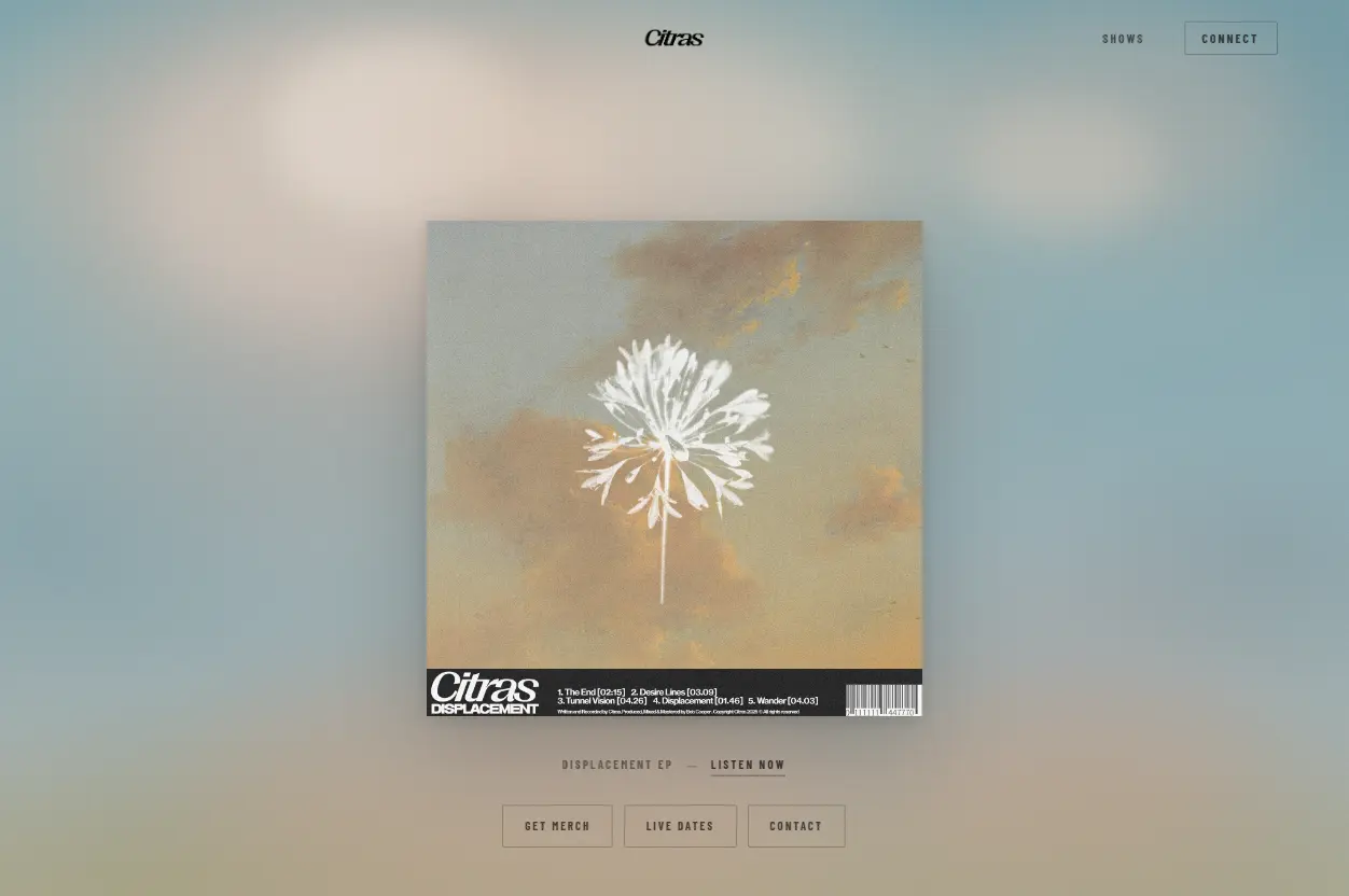 Homepage preview card for Citras Band website